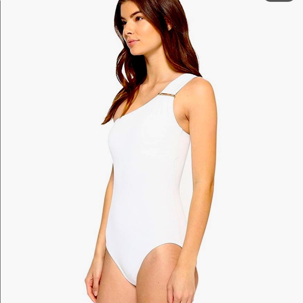 SOLD!! Michael Kors | Logo Bar One-Shoulder One-Piece Swimsuit (4/5)